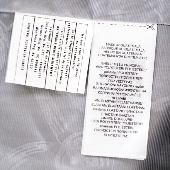 NWT Lauren Ralph Lauren Women's Gray Plaid Gingham Crepe Reefer Coat - Size M - Picture 9 of 11